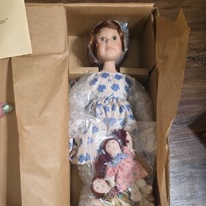 Vintage Yesterday's Child "Katy" Porcelain Doll with Blue Dress